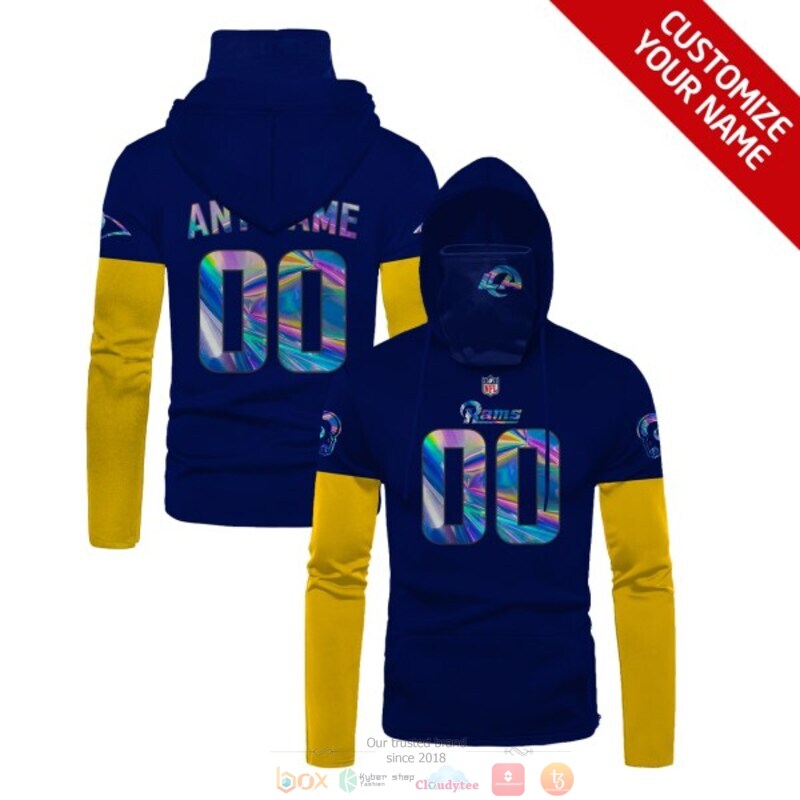 Personalized_NFL_Los_Angeles_Rams_blue_yellow_custom_3d_hoodie_mask