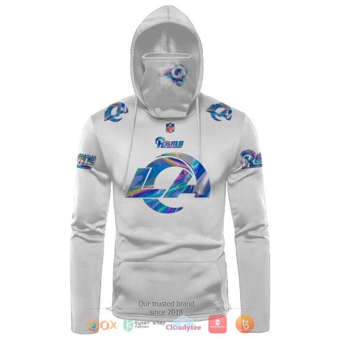 Personalized_NFL_Los_Angeles_Rams_white_hologran_color_3d_hoodie_mask_1