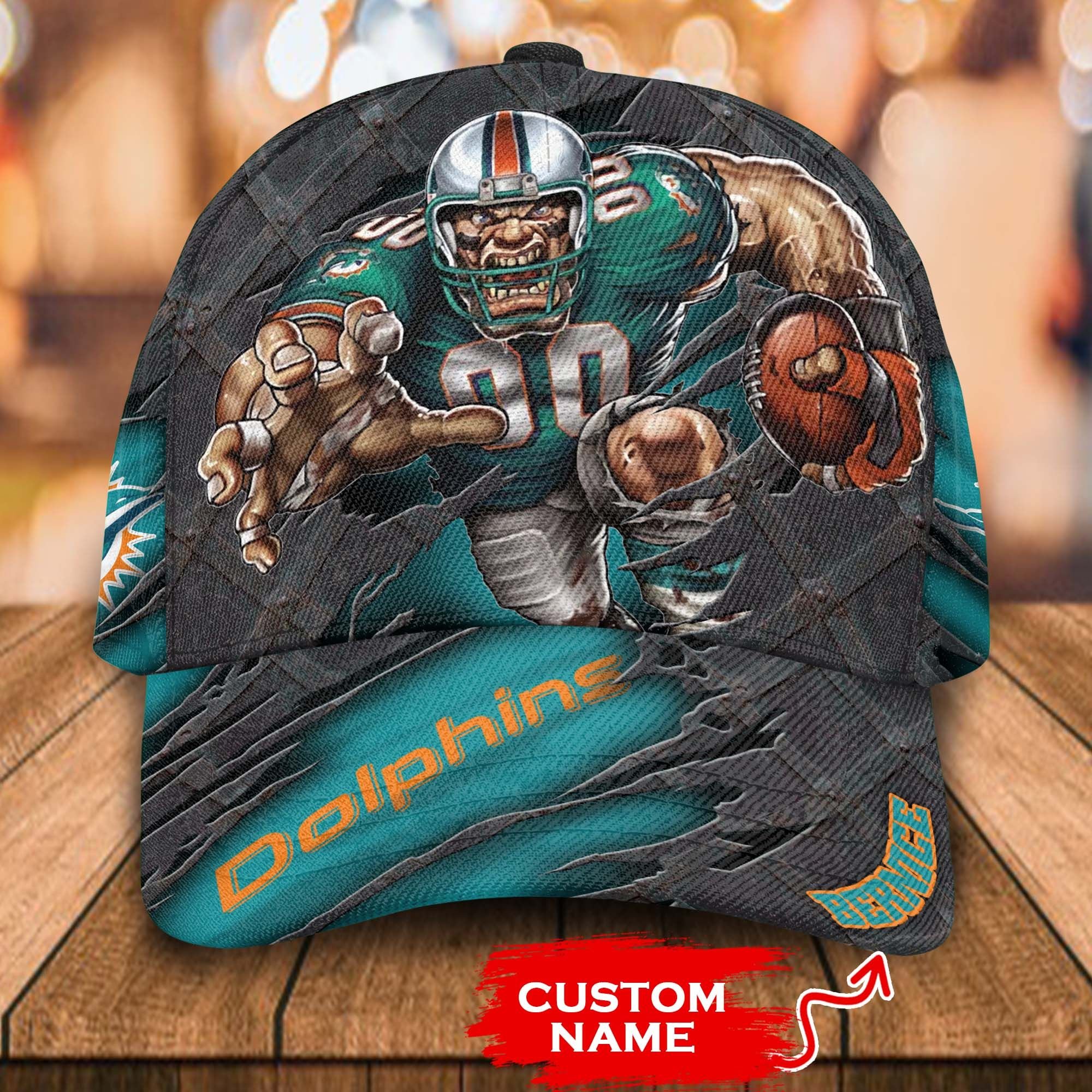 Personalized_NFL_Miami_Dolphins_Mascost_Custom_Cap