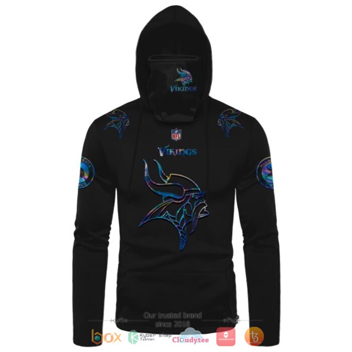 Personalized_NFL_Minnesota_Vikings_black_hologram_color_3d_hoodie_mask_1