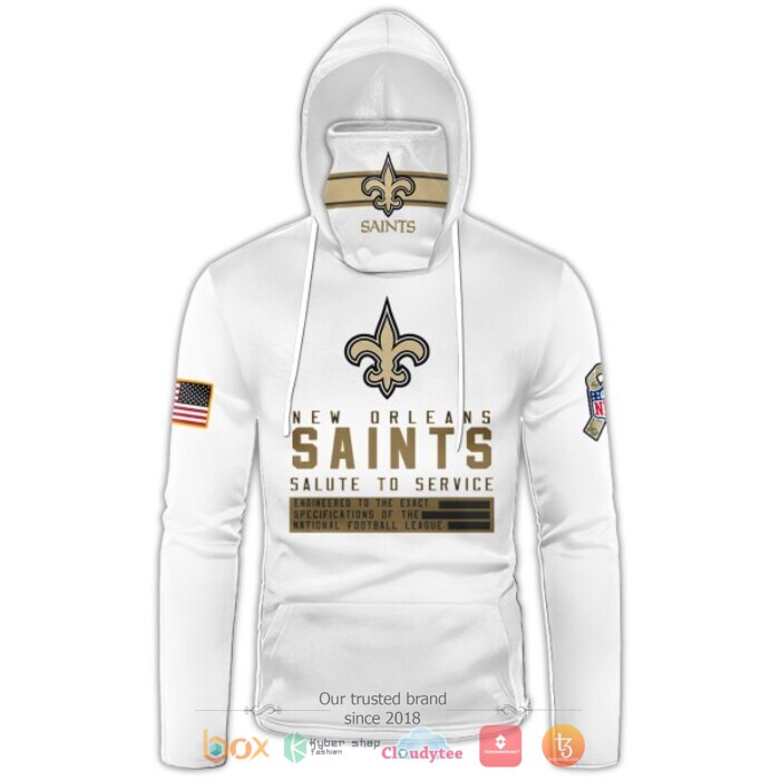 Personalized_NFL_New_Orleans_Saints_White_3d_hoodie_mask_1