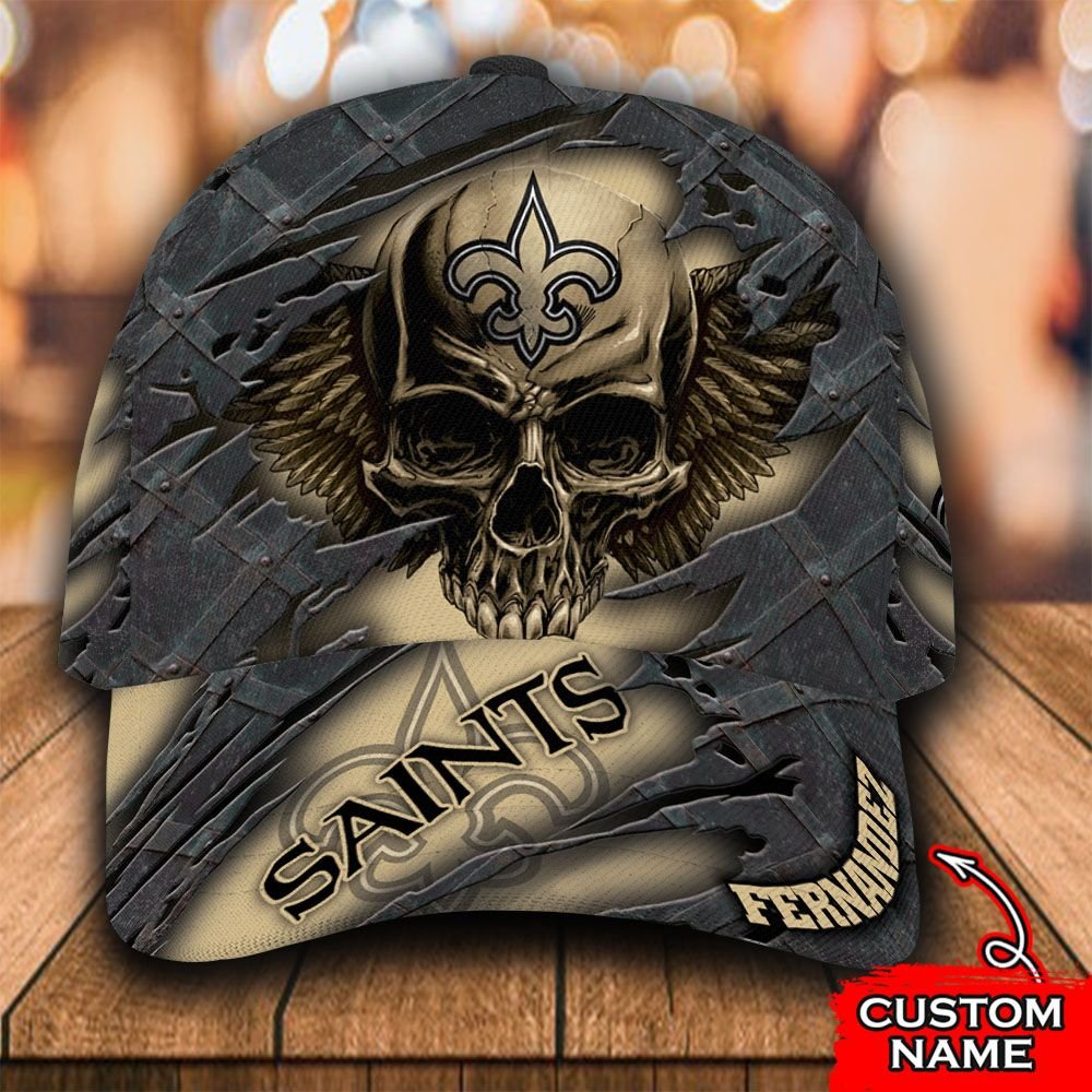 Personalized_NFL_New_Orleans_Saints_Wings_Skull_Custom_Cap