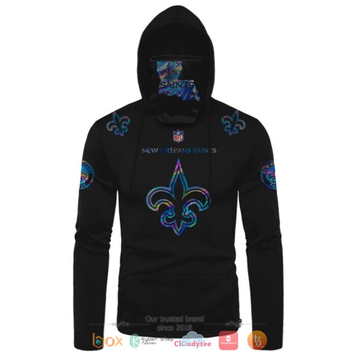 Personalized_NFL_New_Orleans_Saints_black_hologram_color_3d_hoodie_mask_1