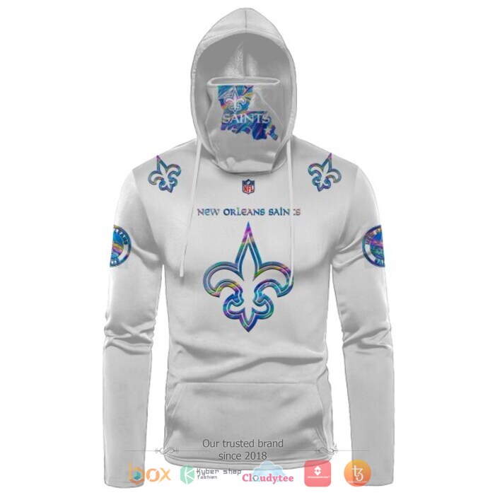 Personalized_NFL_New_Orleans_Saints_white_hologram_color_3d_hoodie_mask_1