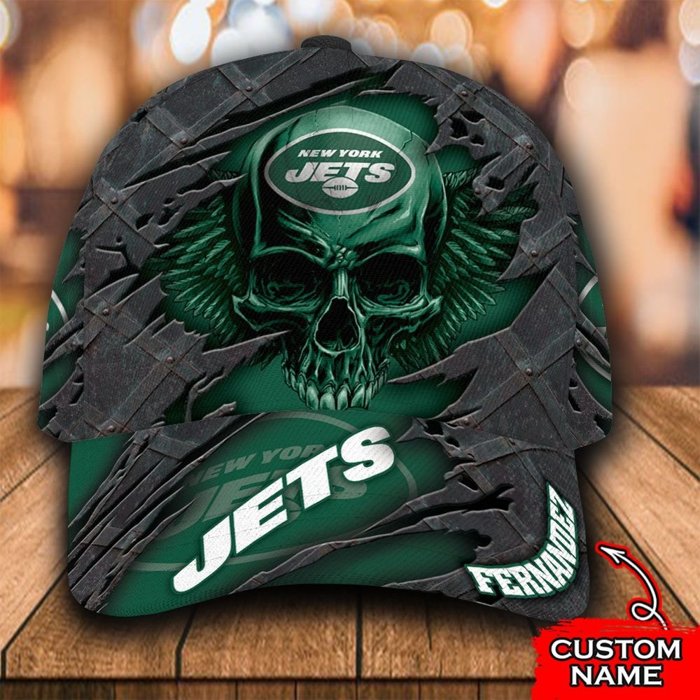 Personalized_NFL_New_York_Jets_Wings_Skull_Custom_Cap