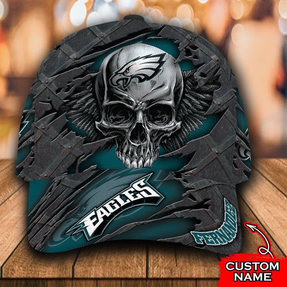 Personalized_NFL_Philadelphia_Eagles_Wings_Skull_Custom_Cap