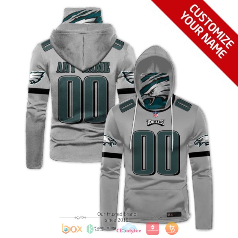 Personalized_NFL_Philadelphia_Eagles_grey_custom_hoodie_mask