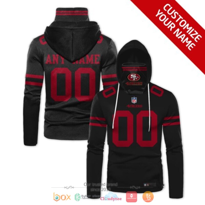 Personalized_NFL_San_Francisco_49ers_black_custom_hoodie_mask