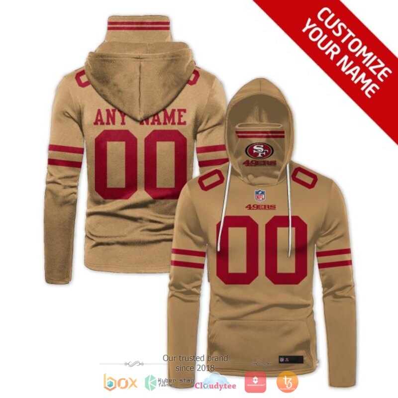 Personalized_NFL_San_Francisco_49ers_brown_custom_hoodie_mask