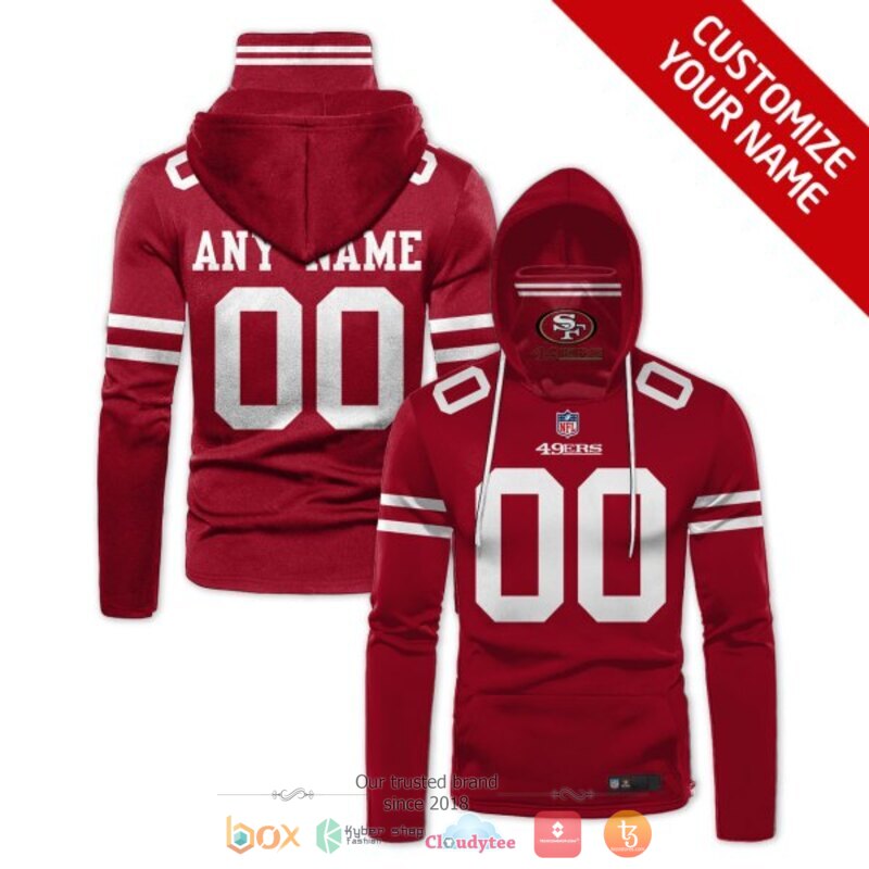 Personalized_NFL_San_Francisco_49ers_red_custom_hoodie_mask