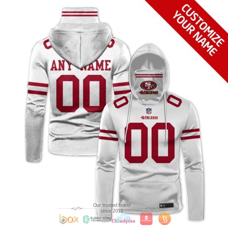 Personalized_NFL_San_Francisco_49ers_white_custom_hoodie_mask