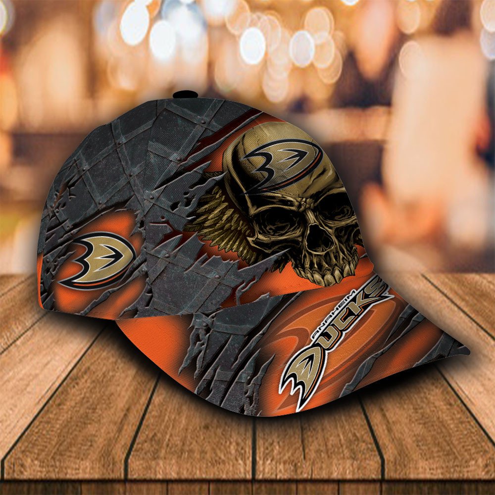 Personalized_NHL_Anaheim_Ducks_Wings_Skull_Custom_Cap_1