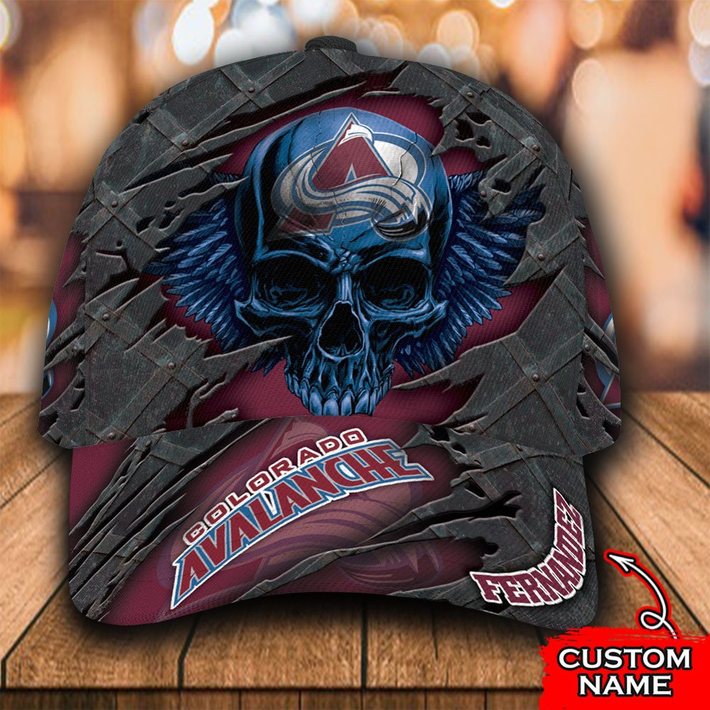 Personalized_NHL_Colorado_Avalanche_Wings_Skull_Custom_Cap
