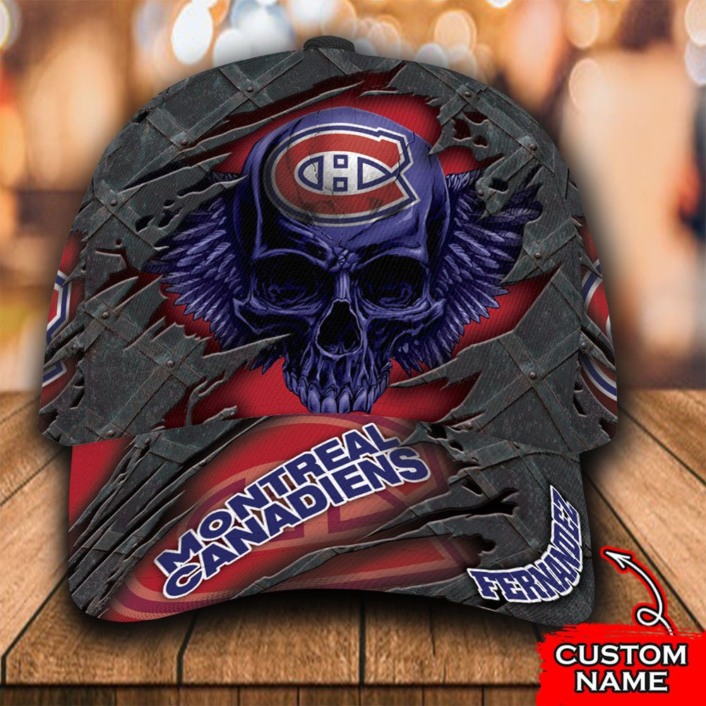 Personalized_NHL_Montreal_Canadiens_Wings_Skull_Custom_Cap