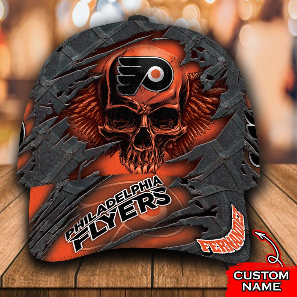 Personalized_NHL_Philadelphia_Flyers_Wings_Skull_Custom_Cap