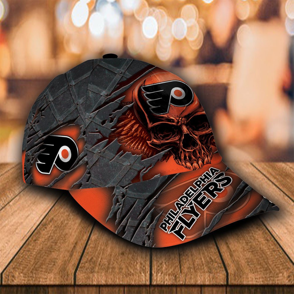 Personalized_NHL_Philadelphia_Flyers_Wings_Skull_Custom_Cap_1