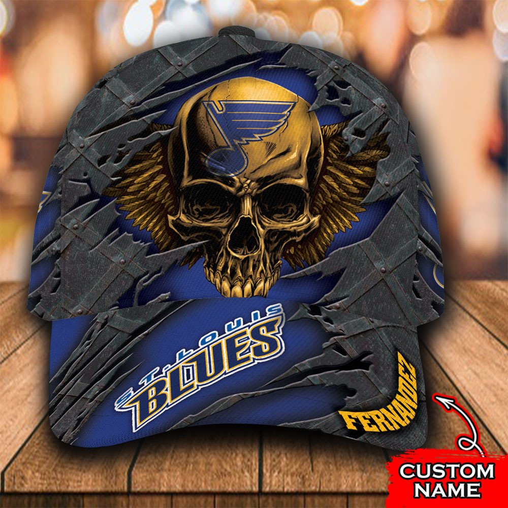 Personalized_NHL_St_Louis_Blues_Wings_Skull_Custom_Cap
