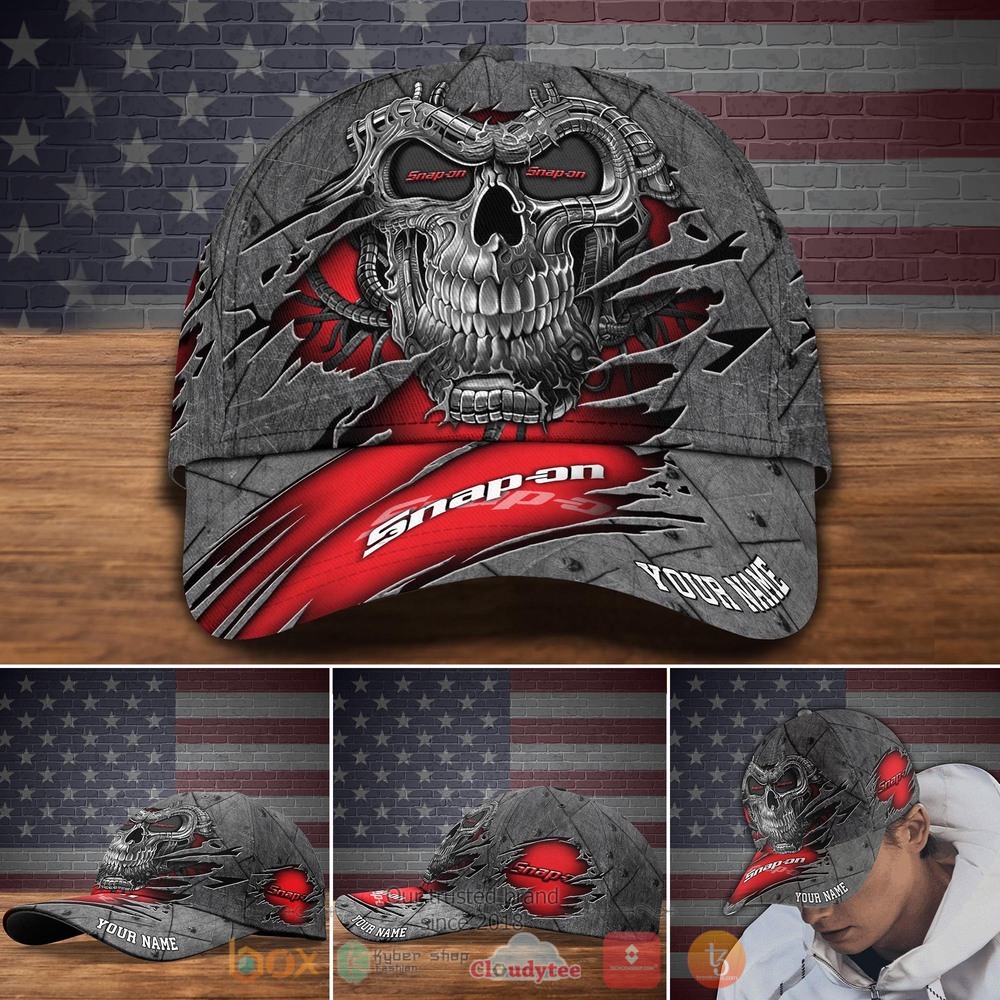 Personalized_Snap-on_Skull_red_Custom_Cap