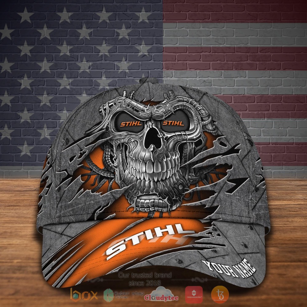 Personalized_Stihl_Skull_orange_Custom_Cap_1