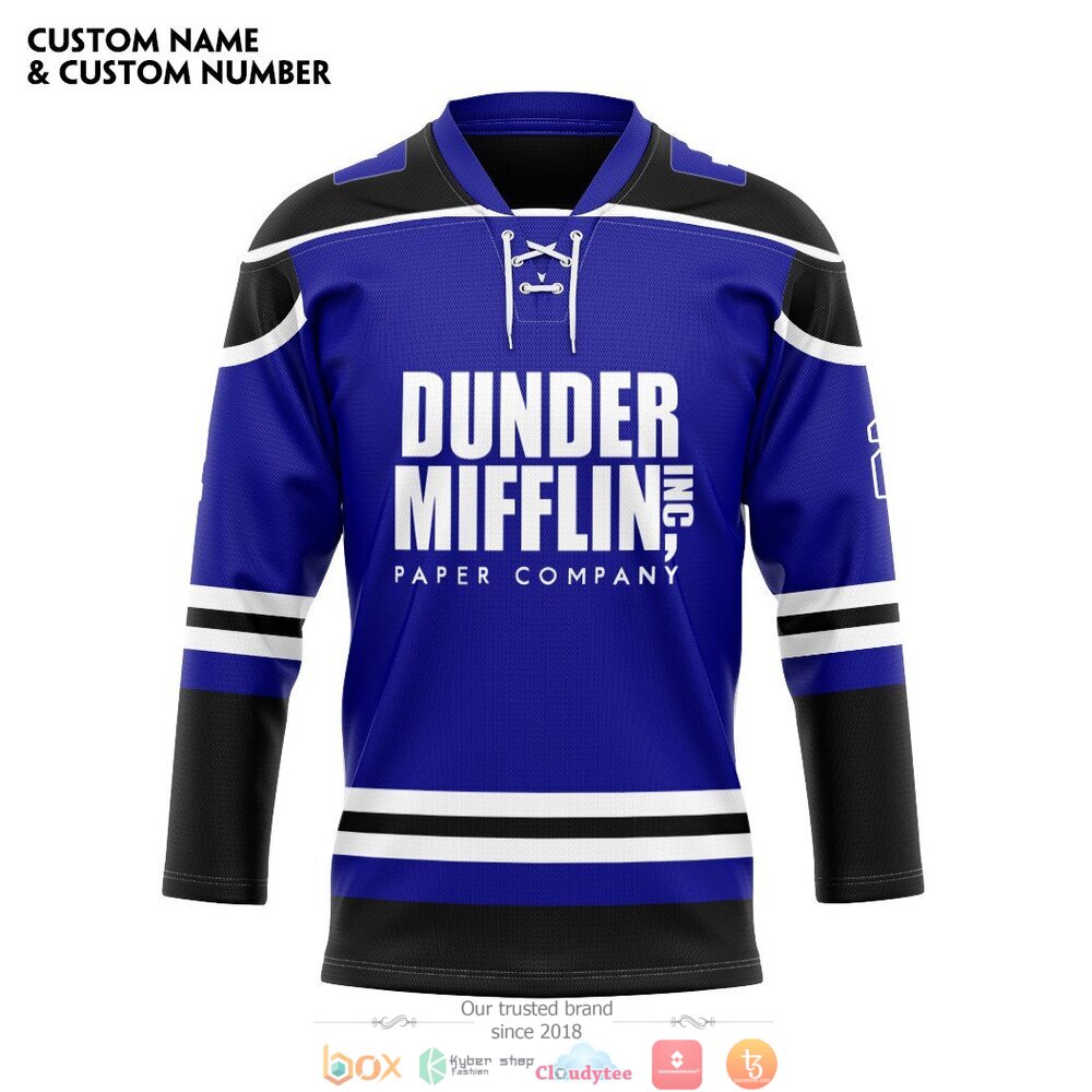 Personalized_The_Office_Dunder_Mifflin_Paper_Company_blue_custom_hockey_jersey