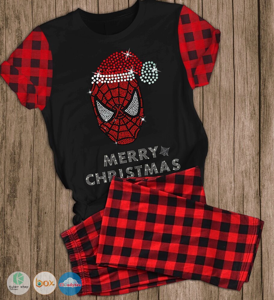 Spider_Man_Merry_Christmas_short_sleeves_Pajamas_Set