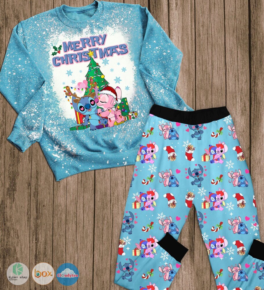 Stitch_and_Angel_light_shape_Merry_Christmas_long_sleeves_Pajamas_Set