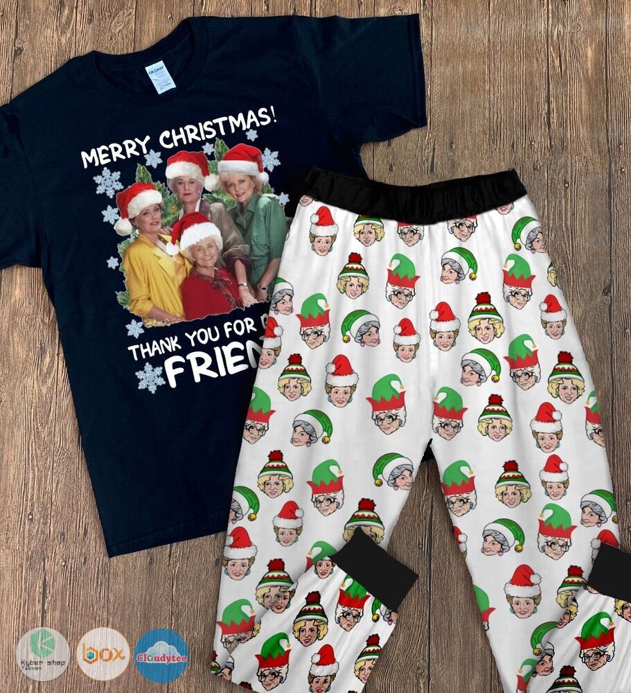 The_Golden_Girls_Merry_Christmas_Thank_you_for_being_a_friend_short_sleeves_Pajamas_Set