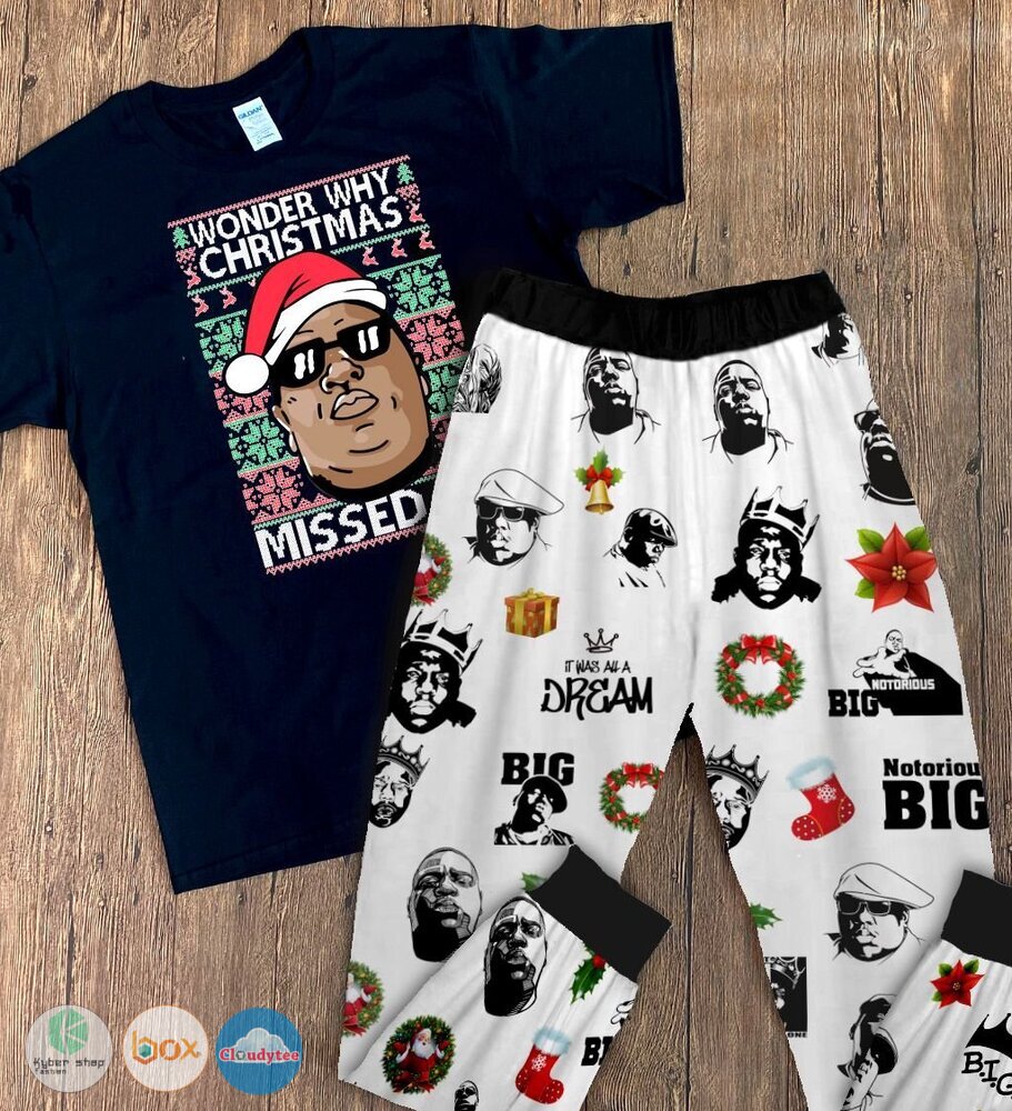 The_Notorious_B.I.G._Wonder_why_Christmas_Missed_Us_short_sleeves_Pajamas_Set