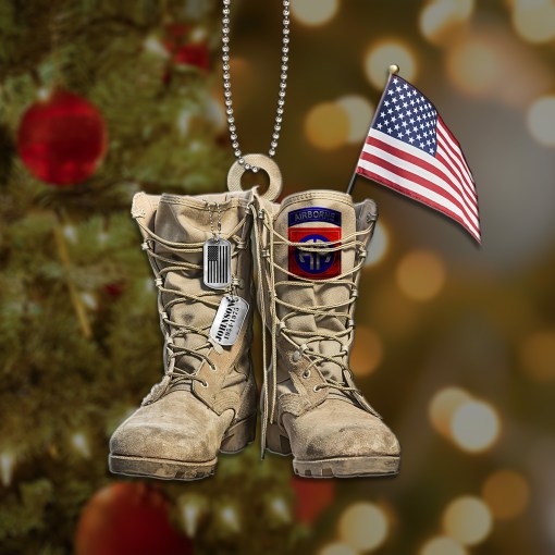 US_American_Flag_82nd_Airborne_Military_Boots_Personalized_Custom_Christmas_Ornament_1_1
