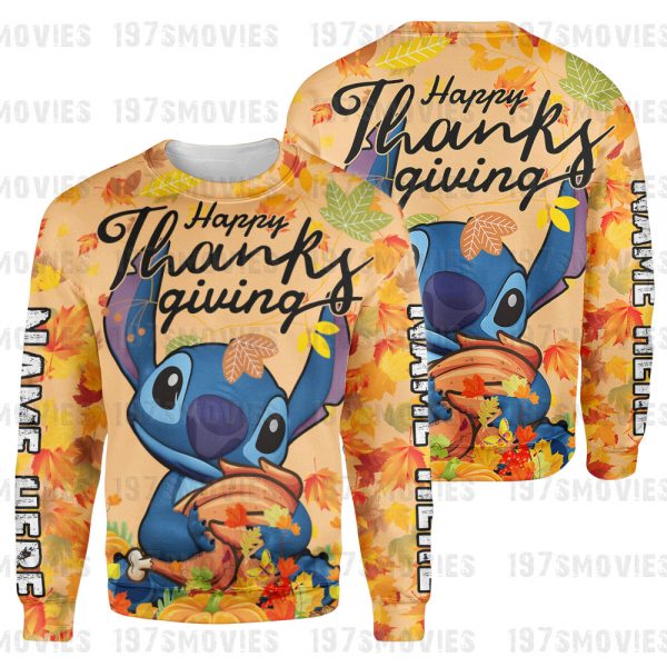 Stitch-Happy-Thanksgiving-Personalized-3D-Hoodie-Shirt