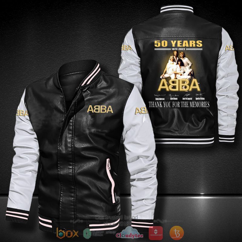 ABBA_50_years_Bomber_leather_jacket
