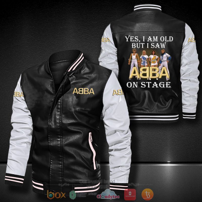 ABBA_Yes_I_am_old_but_I_saw_on_stage_Bomber_leather_jacket