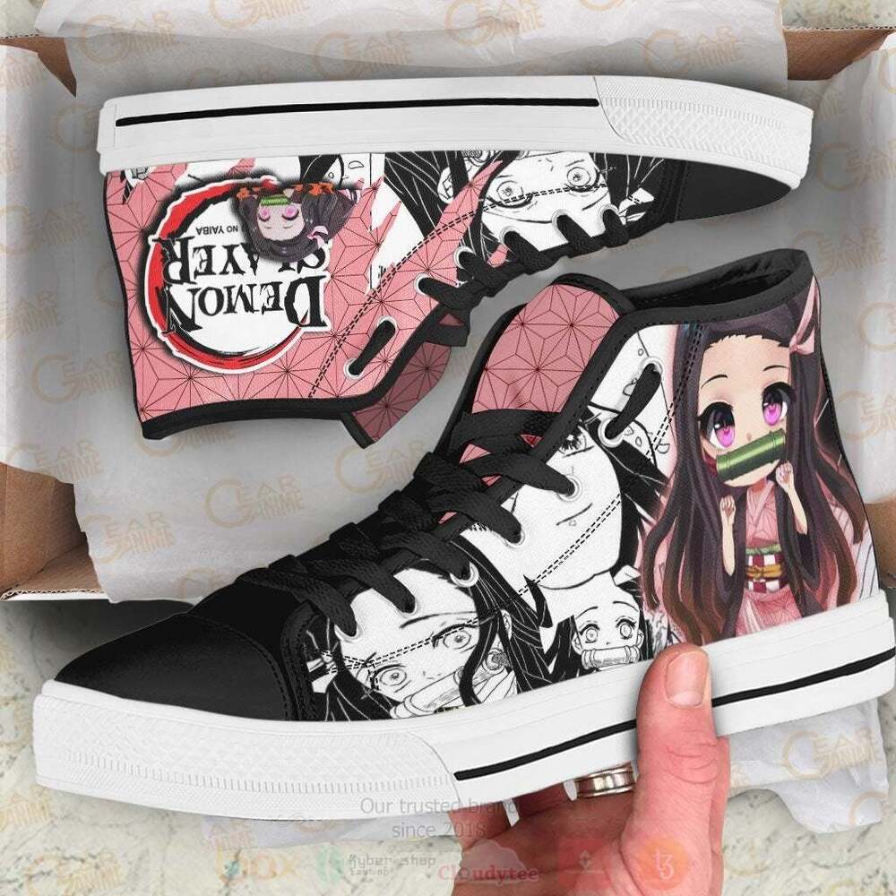 Anime_Demon_Slayer_Cute_Nezuko_High_Top_Canvas_Shoes_1