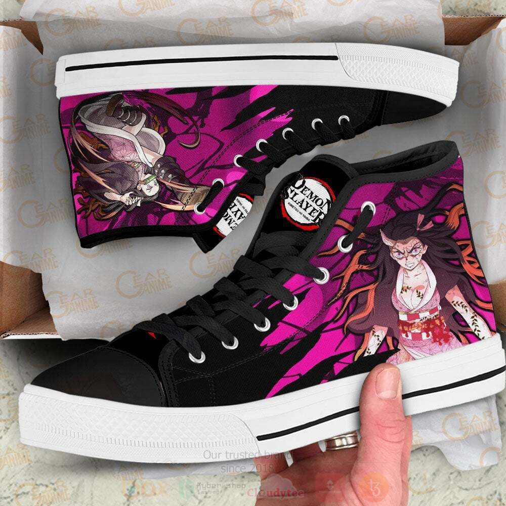 Anime_Demon_Slayer_Nezuko_Demon_Form_High_Top_Canvas_Shoes_1