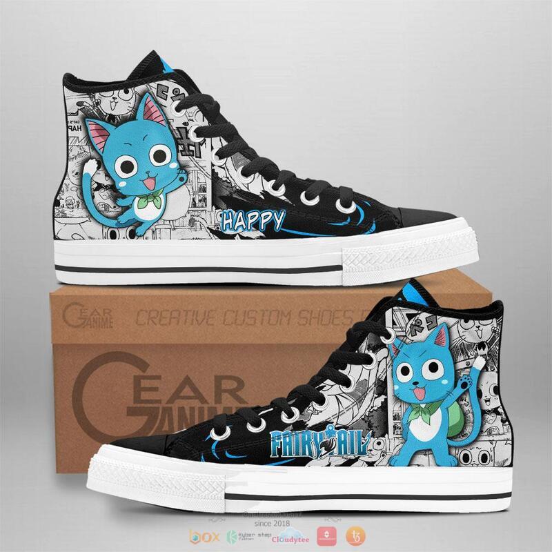 Anime_Fairy_Tail_Happy_canvas_high_top_shoes