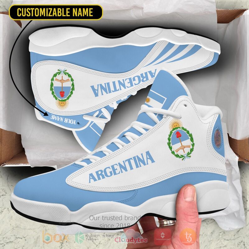 Argentina_Personalized_White_Air_Jordan_13_Shoes