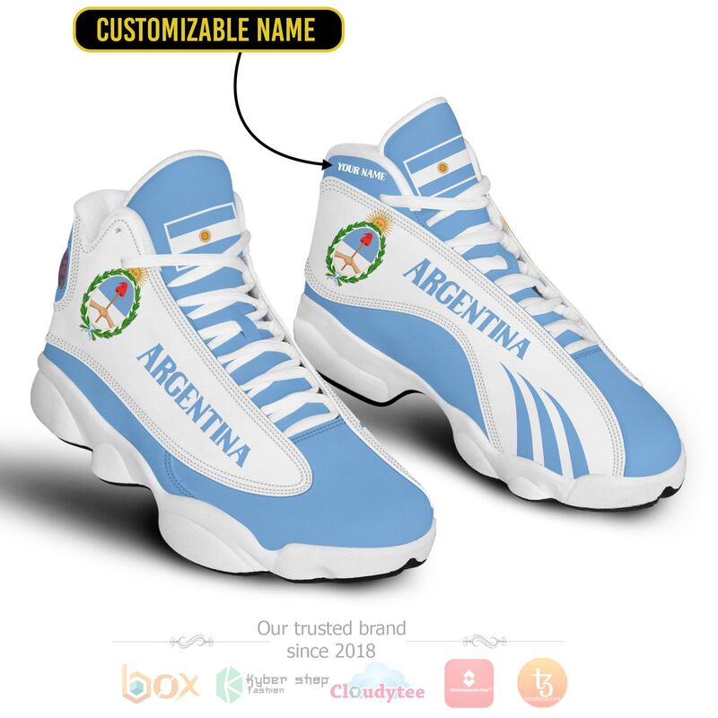 Argentina_Personalized_White_Air_Jordan_13_Shoes_1