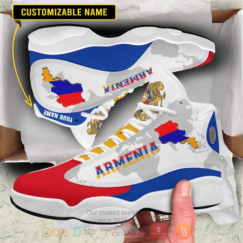 Armenia_Personalized_White_Air_Jordan_13_Shoes