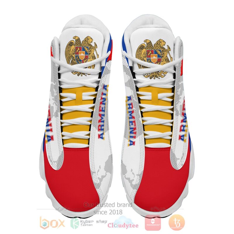 Armenia_Personalized_White_Air_Jordan_13_Shoes_1