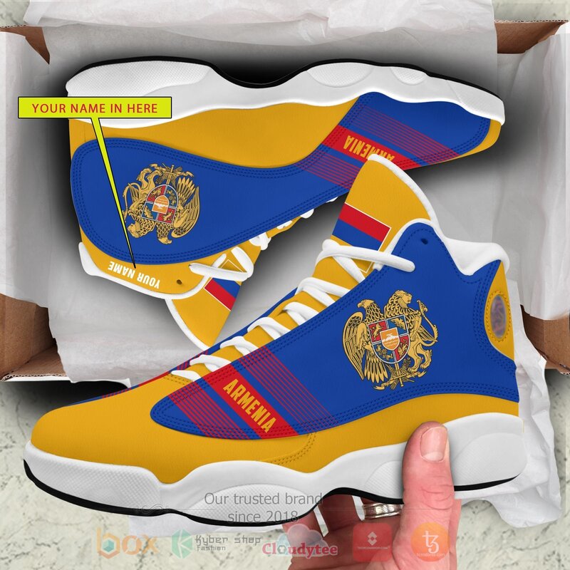 Armenia_Personalized_Yellow_Air_Jordan_13_Shoes