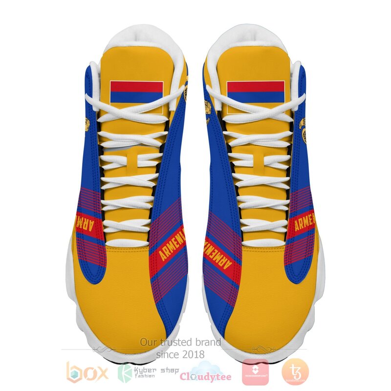 Armenia_Personalized_Yellow_Air_Jordan_13_Shoes_1