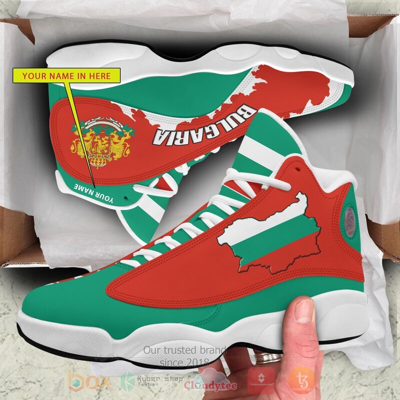 Bulgaria_Personalized_Red_Green_Air_Jordan_13_Shoes_1