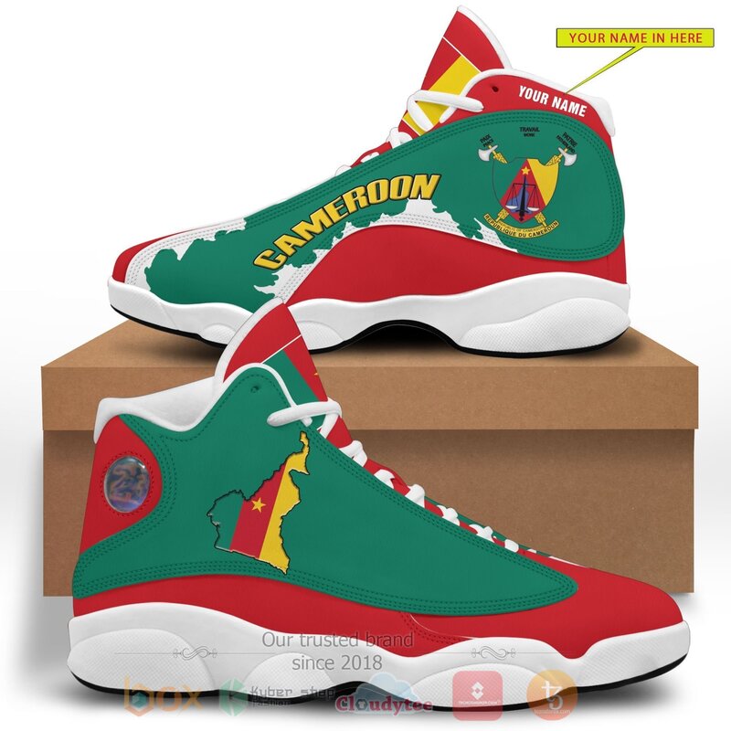 Cameroon_Personalized_Red_Green_Air_Jordan_13_Shoes