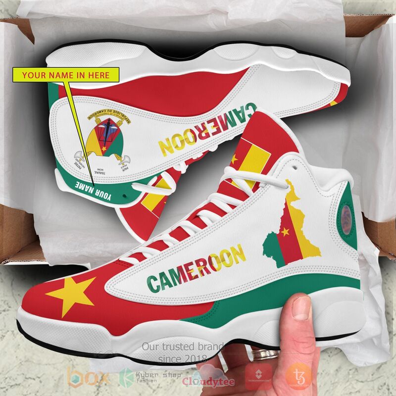 Cameroon_Personalized_White_Air_Jordan_13_Shoes