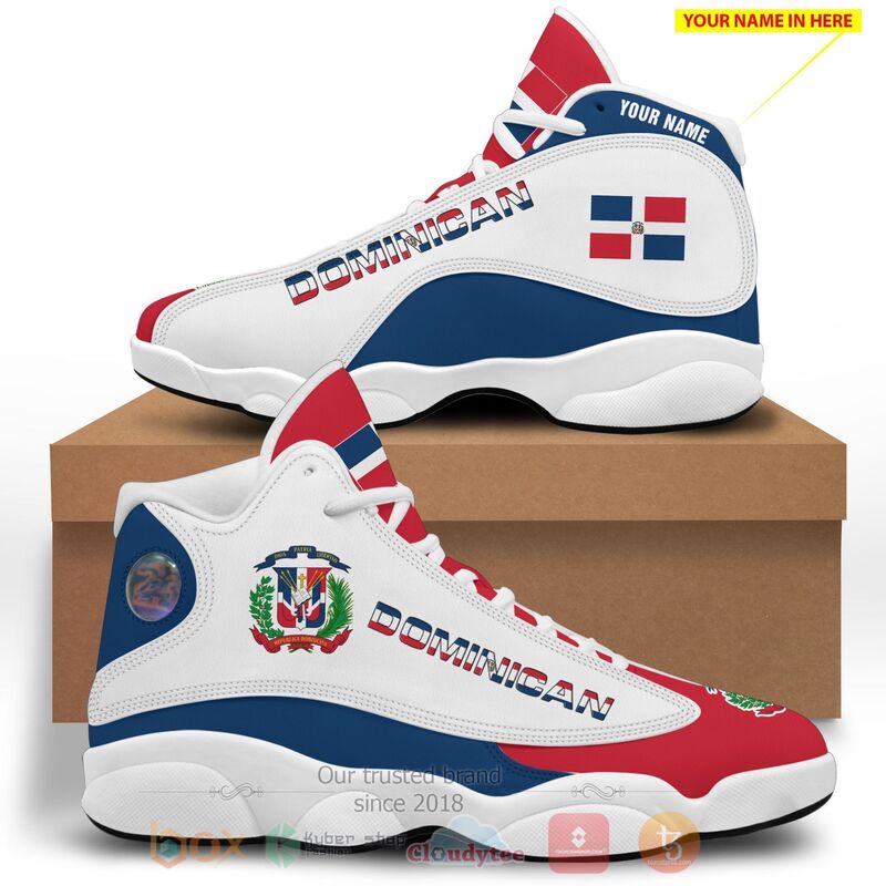 Dominican_Personalized_White_Air_Jordan_13_Shoes_1