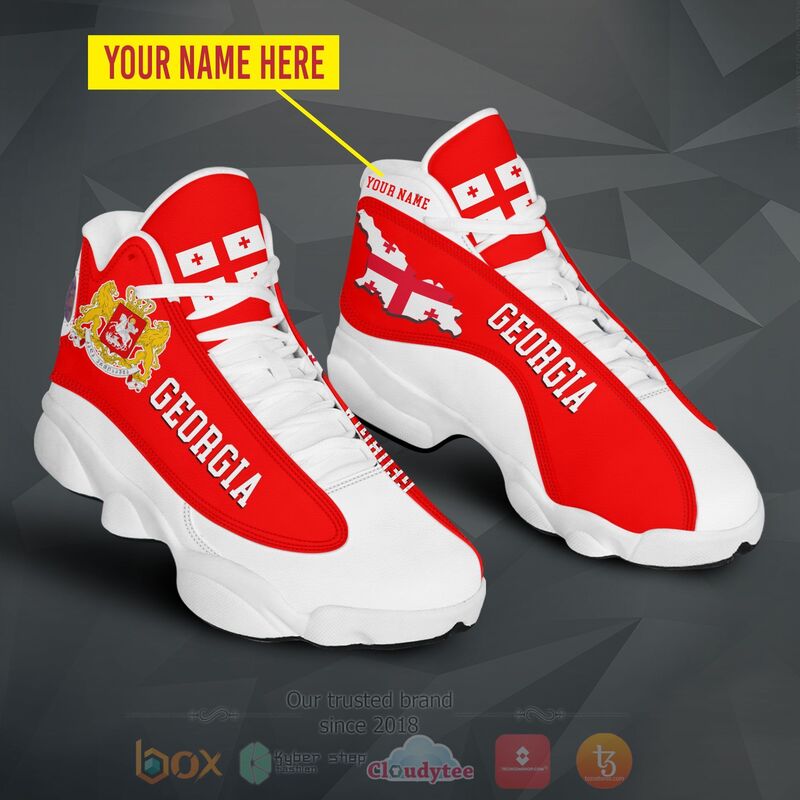 Georgia_Personalized_Red_Air_Jordan_13_Shoes_1