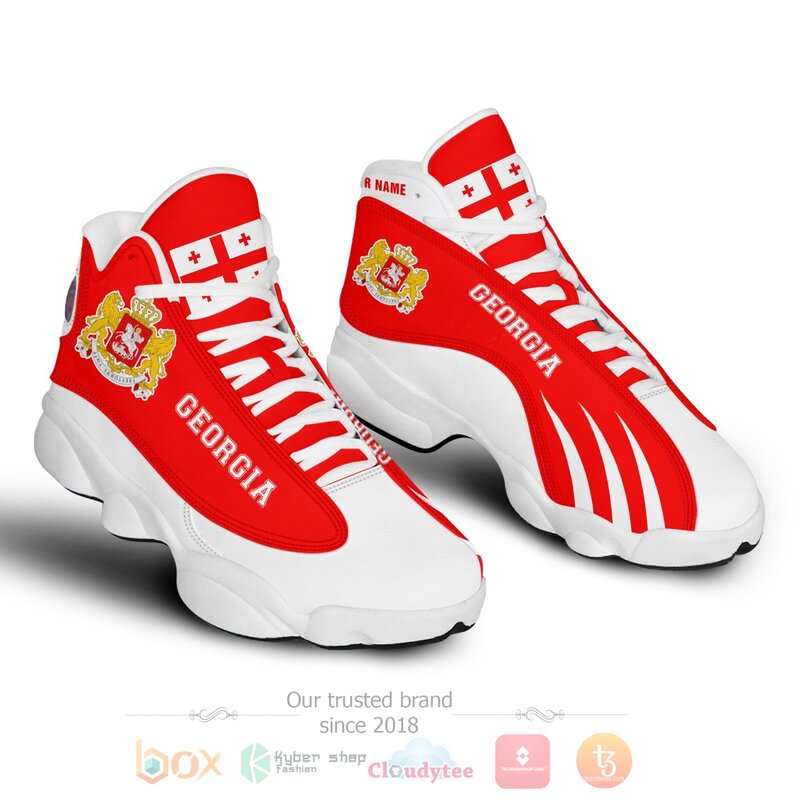 Georgia_Personalized_Red_White_Air_Jordan_13_Shoes_1