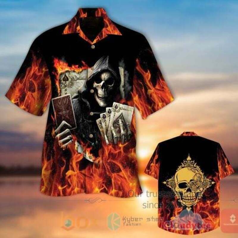 Golden_Poker_Skull_Hawaiian_Shirt