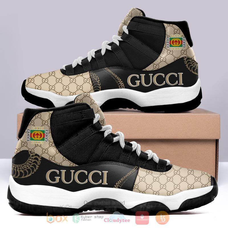 Gucci_Black_White_Air_Jordan_11_Shoes