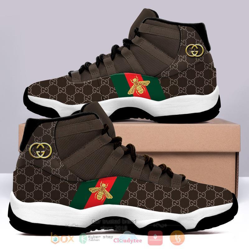 Gucci_Brown_Black_Air_Jordan_11_Shoes